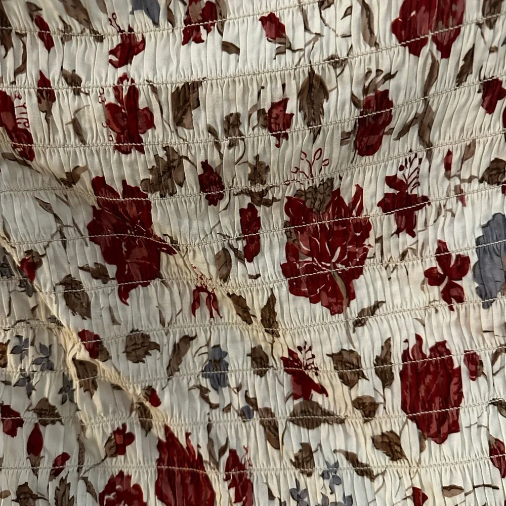 Reformation Cream and Red Floral Blouse - Picture 7 of 7